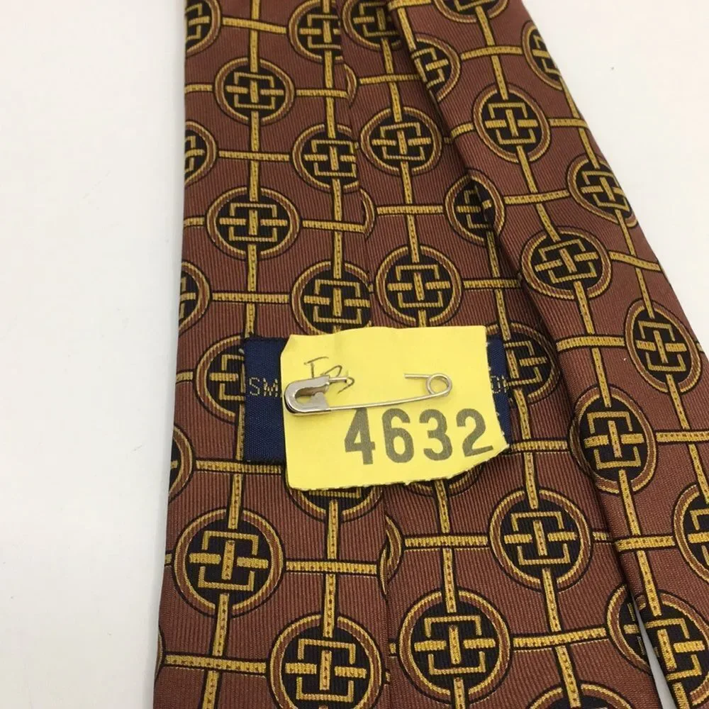 Vintage Smithsonian Institution By Prince Consort Floor Tile Silk Tie